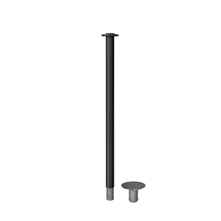 Montour Line Stanchion Post and Rope Removable Base Black Post Flat Top SP400R-FL-BK